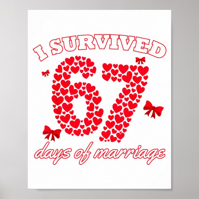 Valentinstag Ich überlebte 67 Tage Dating Lustig Poster (Vorne)