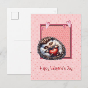 Valentinstag-Igel oder Stachelschwein-Karte Feiertagspostkarte