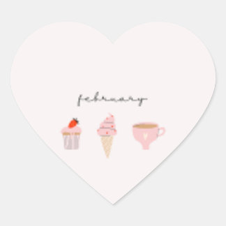 Valentinstag im Februar Herz-Aufkleber