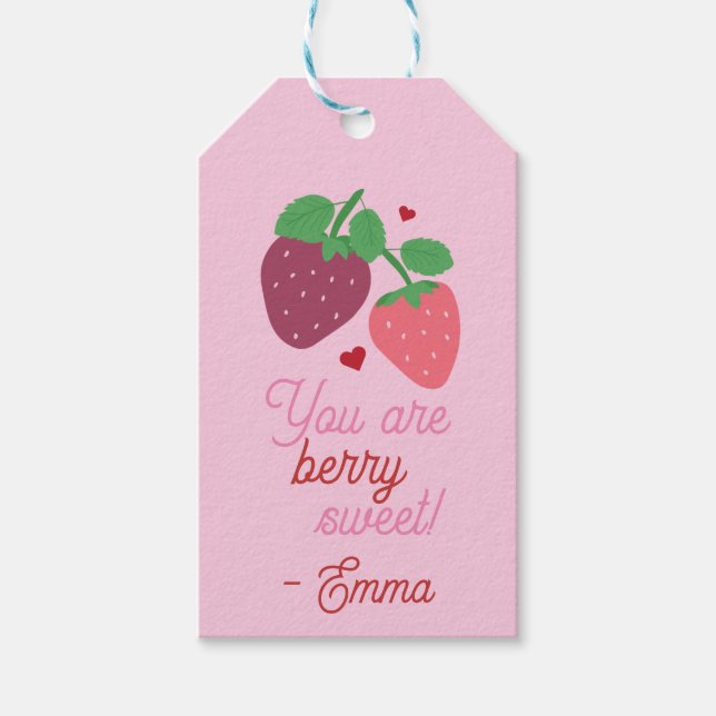 Valentinstag im Klassenzimmer Berry Sweet Gift Tag Geschenkanhänger (Vorderseite)