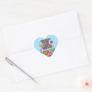 Valentinstag im Klassenzimmer Boho Donuts und Blum Herz-Aufkleber