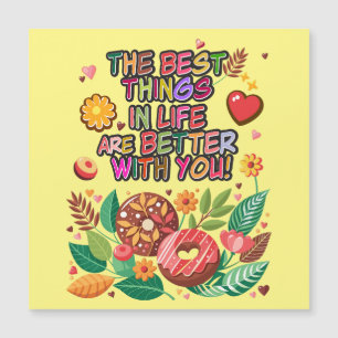 Valentinstag im Klassenzimmer Boho Donuts und Blum Magnetkarte