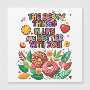 Valentinstag im Klassenzimmer Boho Donuts und Blum Magnetkarte