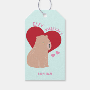 Valentinstag im Klassenzimmer Capybara Geschenkanhänger