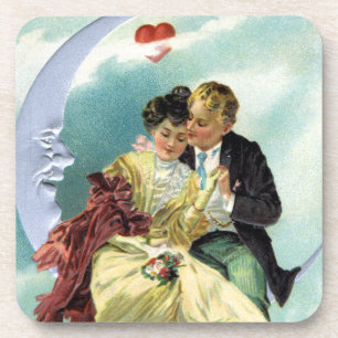 Valentinstag im viktorianischen Stil Liebe und Rom Untersetzer