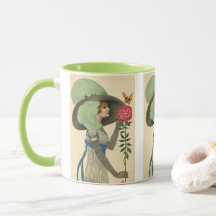 Valentinstag im Vintage-Stil, Lady rote Rose Schme Tasse