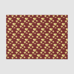 Valentinstag Imitat Gold Foil Hörmuster Seidenpapier