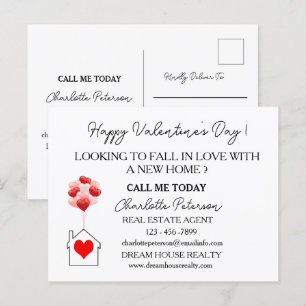Valentinstag Immobilien-Marketing Farming Feiertagspostkarte