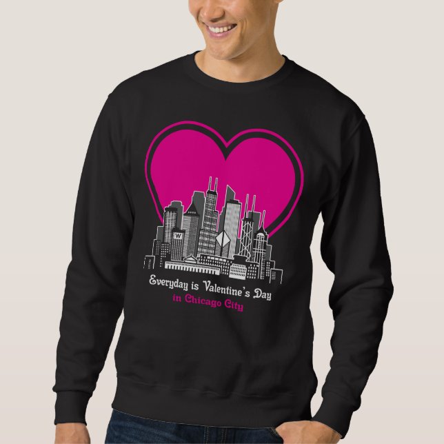 Valentinstag in Chicago City Sweatshirt (Vorderseite)
