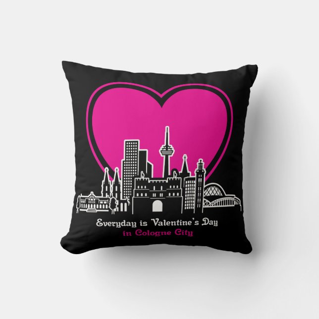 Valentinstag in Köln Kissen (Vorderseite)