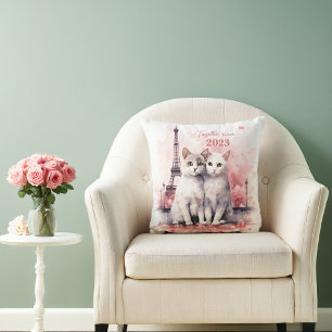 Valentinstag in Paris - Katzen - Kissen