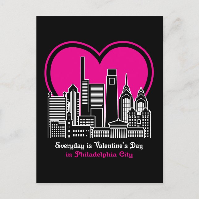 Valentinstag in Philadelphia Postkarte (Vorderseite)