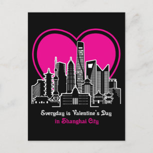 Valentinstag in Shanghai Postkarte