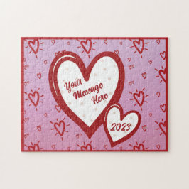 Valentinstag individualisierbares Herzpuzzle Puzzle