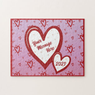 Valentinstag individualisierbares Herzpuzzle Puzzle