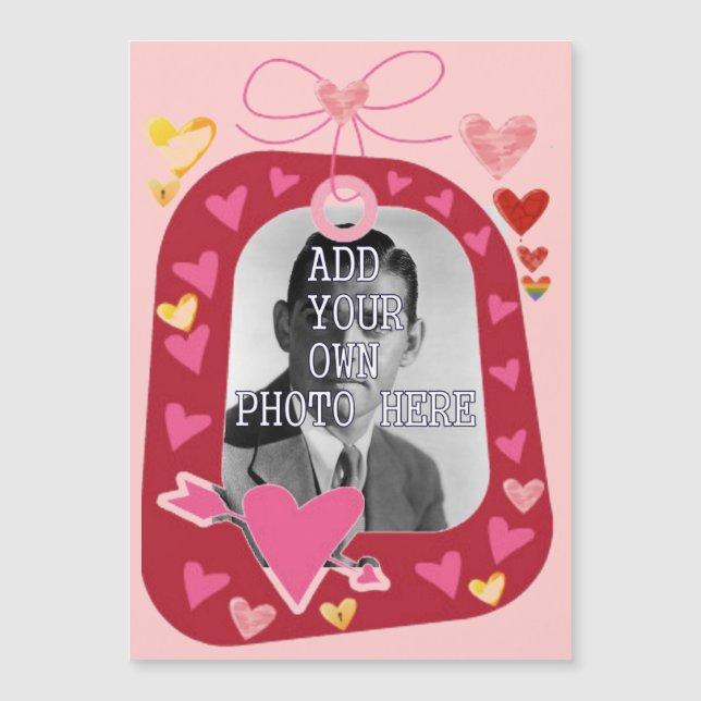 Valentinstag individuell anpassbare Magnetkarte -  (Vorderseite)