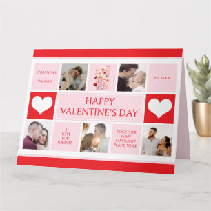 Valentinstag individuelle Fotocollage groß Karte
