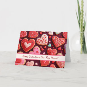 Valentinstag individuelle Namen rosa und rote Keks Karte