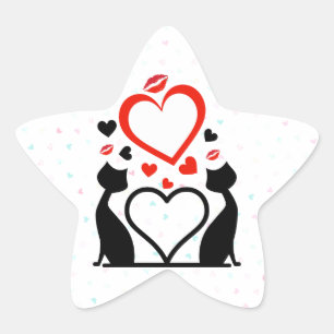 Valentinstag ist Pew Pew Stern-Aufkleber