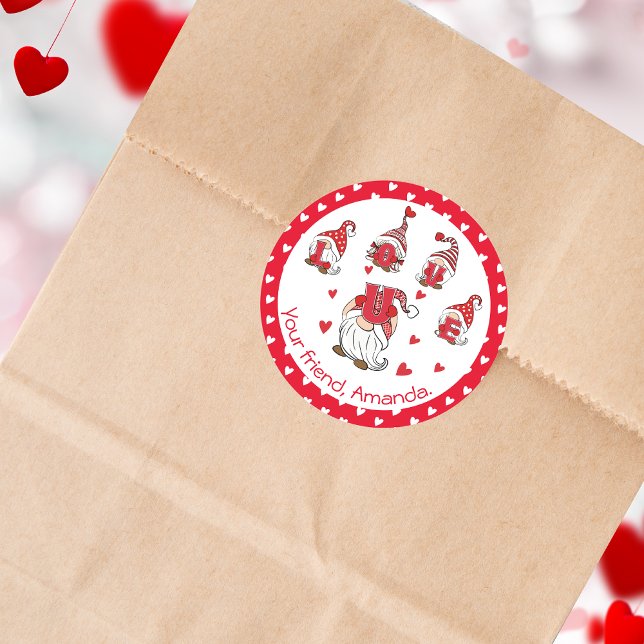 Valentinstag|Jahrestag|Geburtstag "Liebe U" Runder Aufkleber (Von Creator hochgeladen)