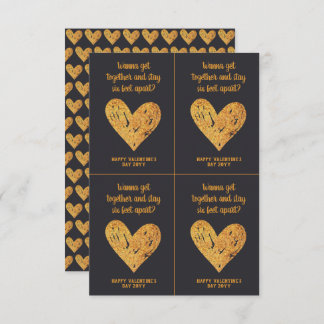 Valentinstag Joke Covid Glitzer Gold und Black Karte