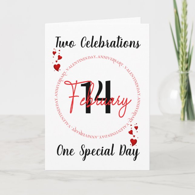 Valentinstag-Jubiläumskarte Feiertagskarte (Vorderseite)