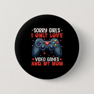 Valentinstag Jungen Kinder Sohn Videospiele Lustig Button