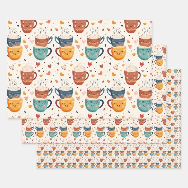 Valentinstag Kaffee Romantische Rösten Geschenkpapier Set (Set)