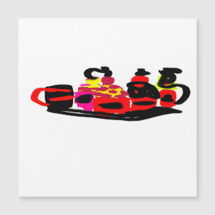 Valentinstag Kaffee und Cupcake Magnetkarte