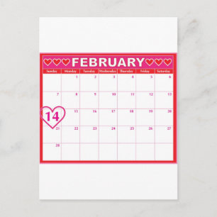 Valentinstag-Kalender Feiertagspostkarte