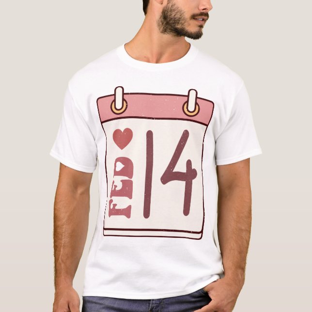 Valentinstag-Kalender T-Shirt (Vorderseite)