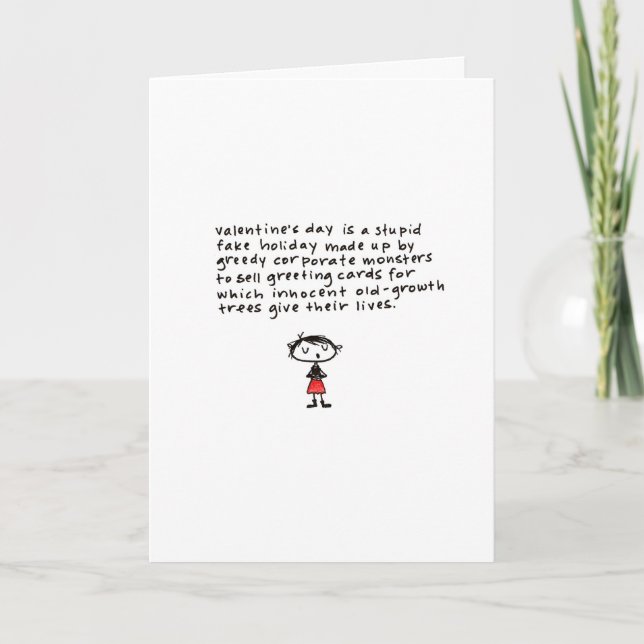 Valentinstag kann dumm sein… feiertagskarte (Vorderseite)