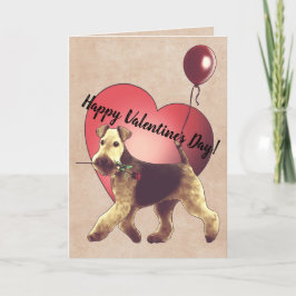 Valentinstag-Karte Airedales Terrier Feiertagskarte