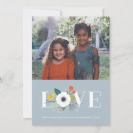 Valentinstag-Karte - Blütenblau - Liebe Feiertagskarte