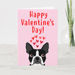 Valentinstag-Karte Bostons Terrier Feiertagskarte