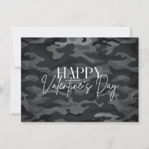 Valentinstag-Karte der Schwarzen Camouflage Einladung