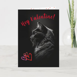 Valentinstag-Karte der Schwarzen Katze für jeden H Feiertagskarte