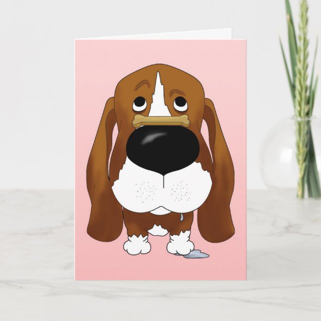Valentinstag-Karte des Basset Hound Feiertagskarte (Vorderseite)