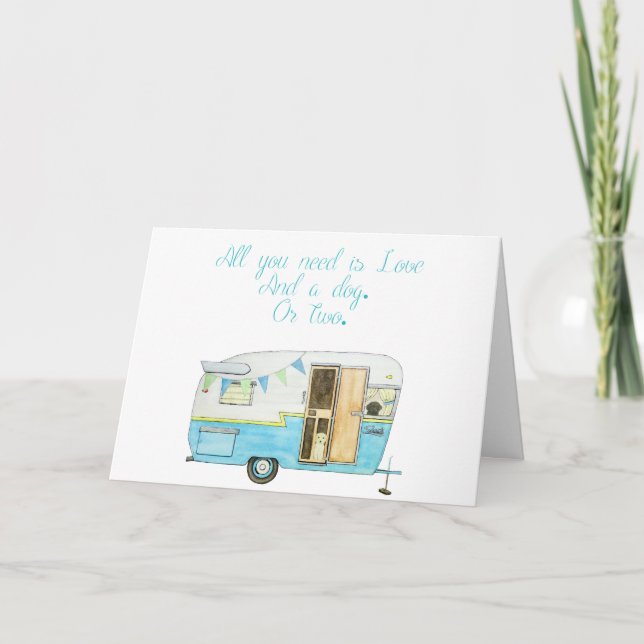 Valentinstag-Karte des Camping-Trailers Karte (Vorderseite)