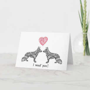 Valentinstag-Karte des Deutschen Hirten Feiertagskarte