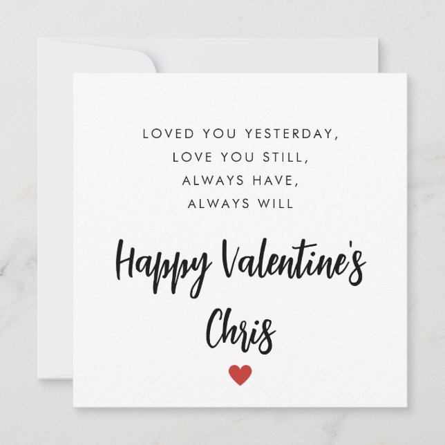 Valentinstag-Karte des Sondergedichts (Vorderseite)