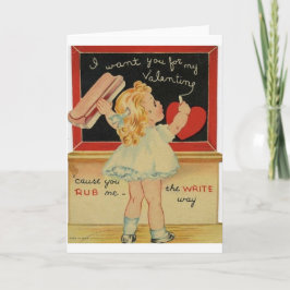 Valentinstag-Karte des Vintagen Kleinen Lehrers Feiertagskarte
