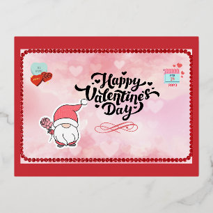 Valentinstag-Karte Folien Feiertagspostkarte
