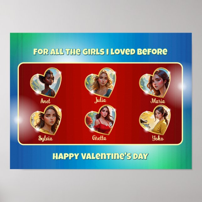 Valentinstag-Karte für Bachelorette Poster (Vorne)