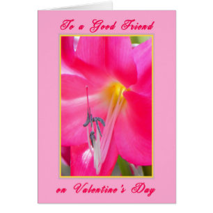 Valentinstag-Karte für eine Friend-Pink-Lily