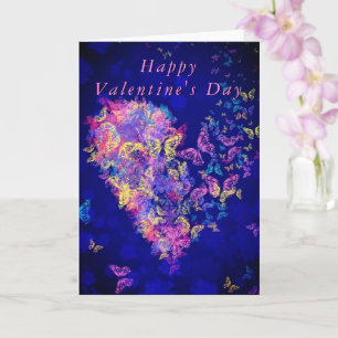 Valentinstag-Karte für Herzschmetterlinge Karte