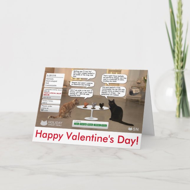 Valentinstag-Karte für Katzenliebhaber Feiertagskarte (Vorderseite)