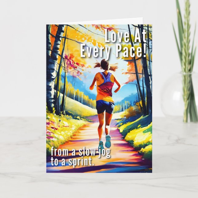 Valentinstag-Karte für Läufer Dankeskarte (Vorderseite)