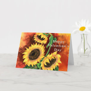 Valentinstag-Karte für Sonnenblumen Karte