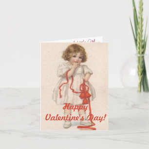 Valentinstag-Karte für Vintage Papierpuppen Feiertagskarte